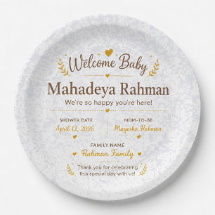 Personalised Welcome Baby Shower Plates