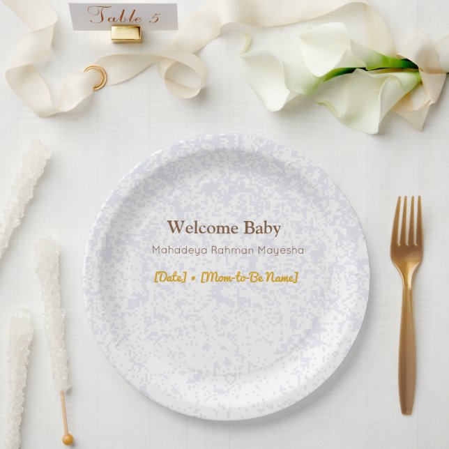 Personalised Welcome Baby Shower Plates (Wedding)