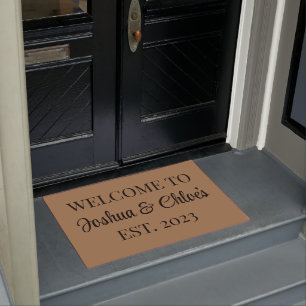 Personalised Welcome Doormat With Est, Couples 