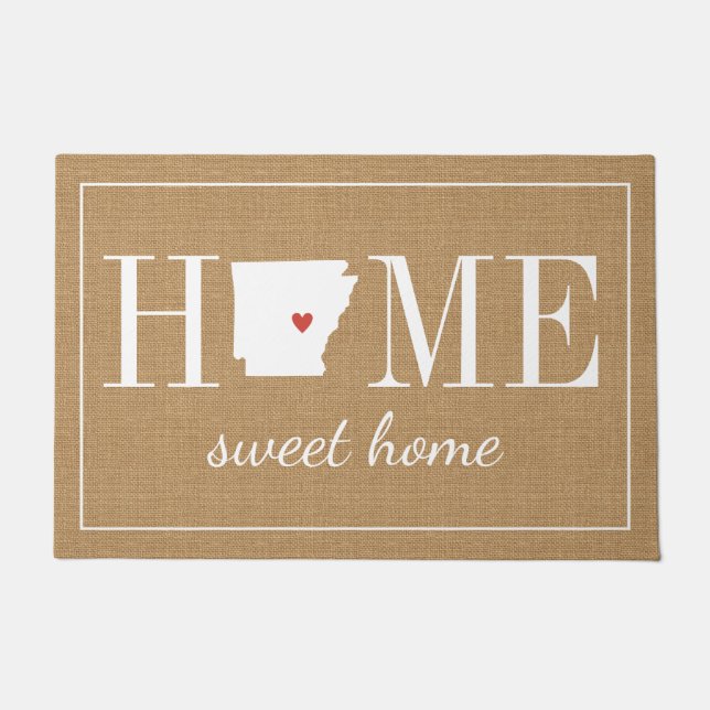 Personalised Welcome Home Arkansas Jute Doormat (Front)