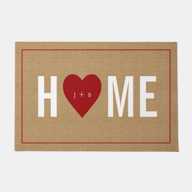 Personalised Welcome Home Initial Jute Doormat (Front)