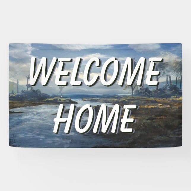 Personalised Welcome Home Landscape Water Banner (Horizontal)