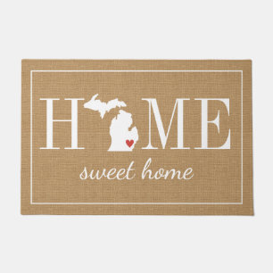 Personalised Welcome Home Michigan Jute Doormat