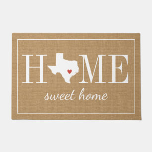 Personalised Welcome Home Texas Jute Doormat