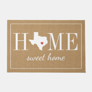 Personalised Welcome Home Texas Jute Doormat