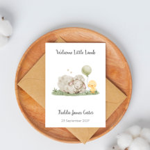Personalised Welcome Little Lamb New Baby Card
