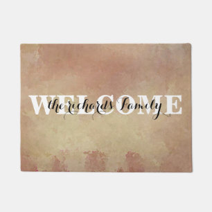 Personalised Welcome Modern Funny Family Monogram Doormat