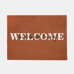 Personalised Welcome Modern Funny Family Monogram Doormat
