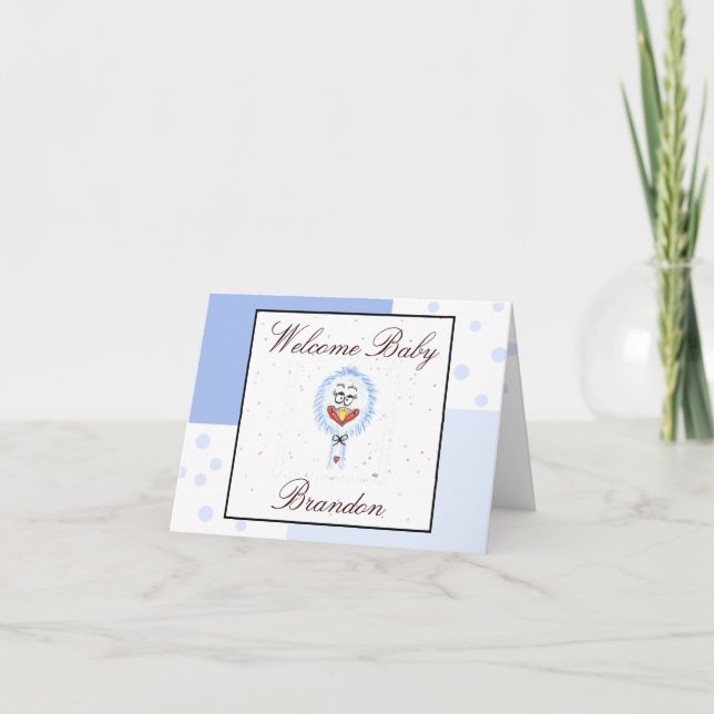 Personalised Welcome New Baby Card (Front)