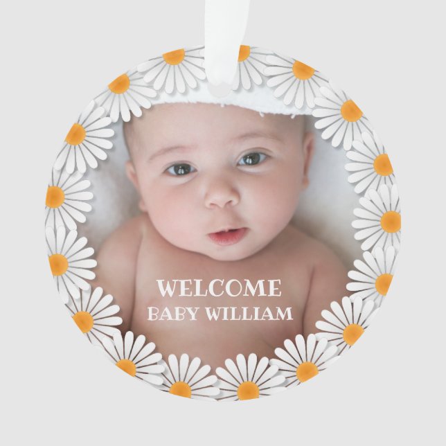 Personalised Welcome New Baby Ornament (Front)