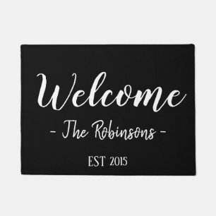 Personalised Welcome Script Modern Doormat