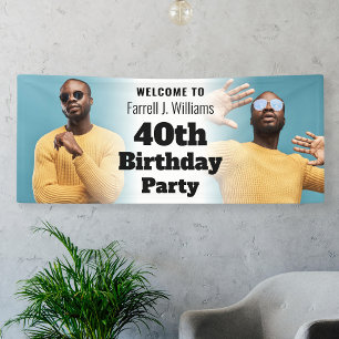 Personalised Welcome Sign Photo Men 40th Birthday
