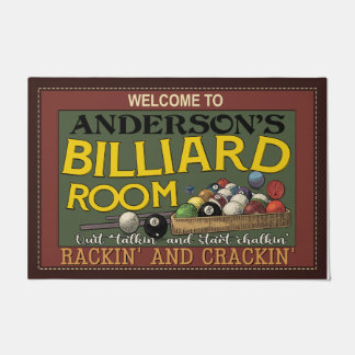 Personalised Welcome To Billiard Room Doormat