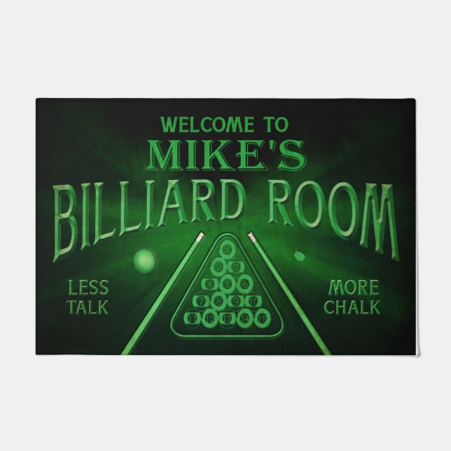 Personalised Welcome To Billiard Room Mat (Front)