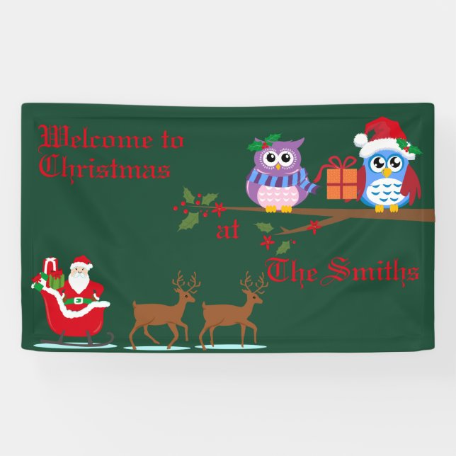 Personalised Welcome to Christmas Banner (Horizontal)