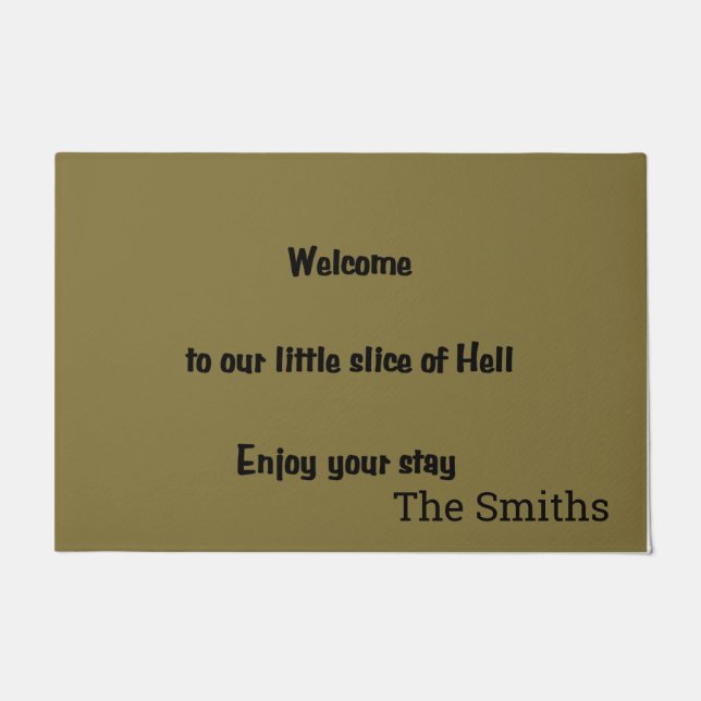 Personalised Welcome to Hell Doormat (Front)