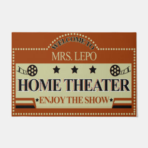 Personalised Welcome To Home Theatre Doormat