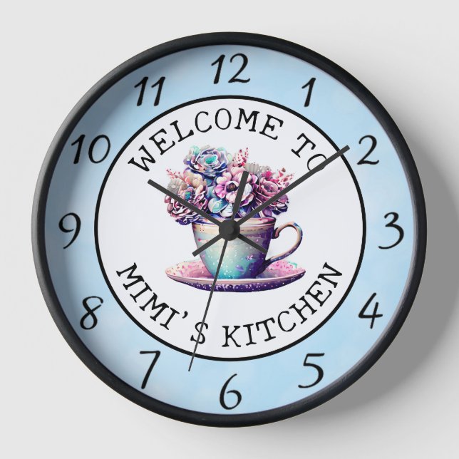 Personalised Welcome to Mimi's Kitchen  Clock (Front)