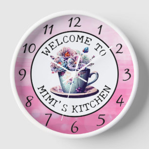 Personalised Welcome to Mimi's Kitchen  Clock