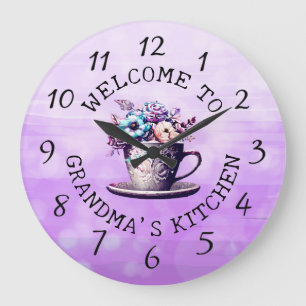Personalised Welcome to Mimi's Kitchen  Large Clock