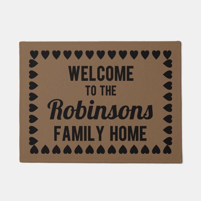 Personalised Welcome to Our Family Home Mat (Front)