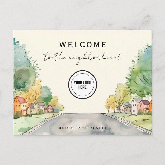 Personalised Welcome to the Neighbourhood Logo  Postcard (Front)