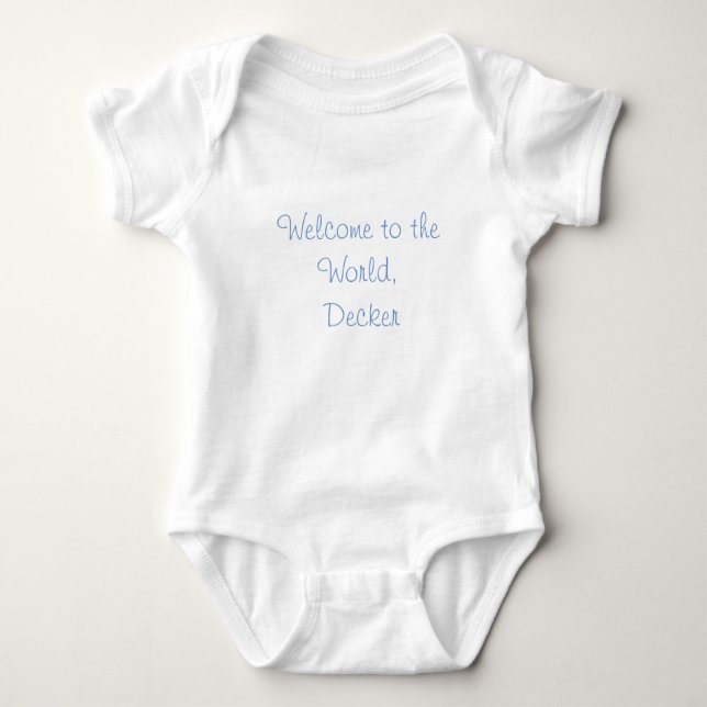Personalised "Welcome to the World" baby bodysuit (Front)