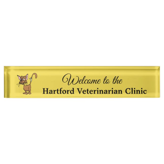 Personalised Welcome Veterinarian Name Plate Sign (Front)