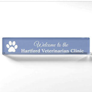 Personalised Welcome Veterinarian Name Plate Sign