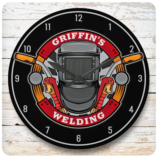 Personalised Welder Metal Fabricator Welding Shop Large Clock (Creator Uploaded)