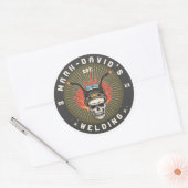 Personalised Welder Metal Worker Welding Workshop Classic Round Sticker (Envelope)