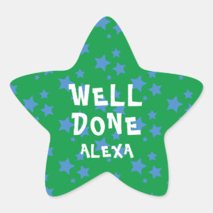 Personalised Well Done Teacher Encouragement  Star Sticker