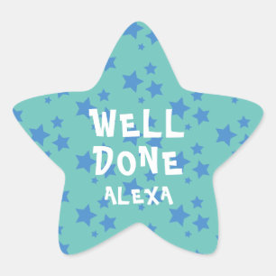 Personalised Well Done Teacher Encouragement Star Sticker