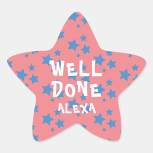 Personalised Well Done Teacher Encouragement  Star Sticker