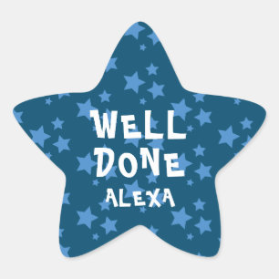 Personalised Well Done Teacher Encouragement Star Sticker