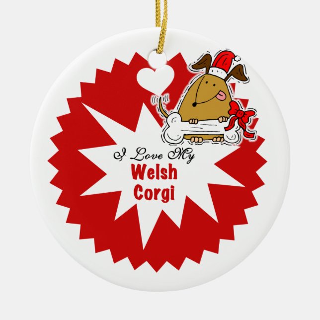 Personalised Welsh Corgi Keepsake Ornament (Front)
