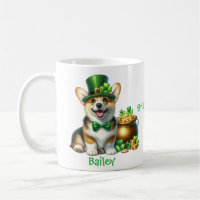 Personalised Welsh Corgi St. Patty's Day Mug