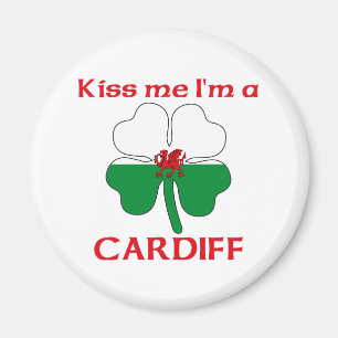 Personalised Welsh Kiss Me I'm Cardiff Magnet