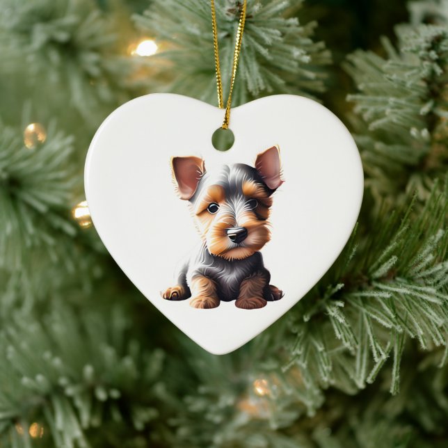 Personalised Welsh Terrier Puppy Ceramic Ornament (Tree)
