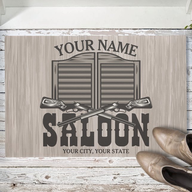 Personalised Western Rifle Guns Old Saloon Bar Doormat (Creator Uploaded)