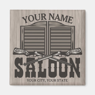 Personalised Western Rifle Guns Old Saloon Bar Magnet
