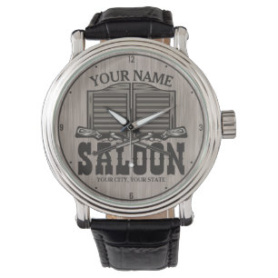 Personalised Western Rifle Guns Old Saloon Bar  Watch