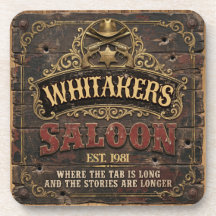Personalised Western Saloon Rustic Man Cave Home