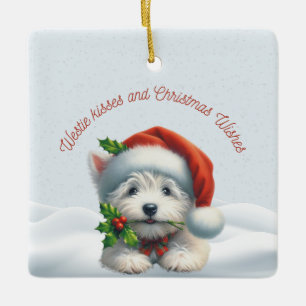 Personalised Westie Kiss Christmas Ornament