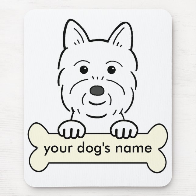Personalised Westie Mouse Pad (Front)
