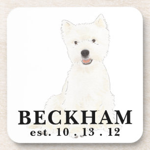 Personalised Westie West Highland Terrier Coaster