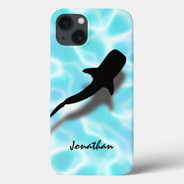 Personalised Whale Shark w/ Shadow Tropical Beach Case-Mate iPhone Case (Back)