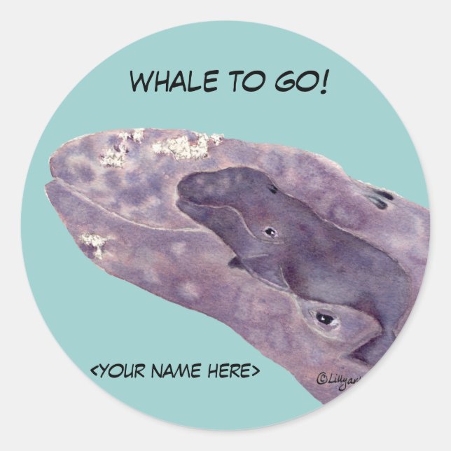 Personalised Whale Stickers Envleope Seals (Front)