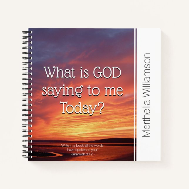 Personalised WHAT IS GOD SAYING TO ME Prayer Notebook (Front)