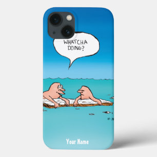 Personalised Whatcha Doing? Shipwreck Cartoon iPhone 13 Case